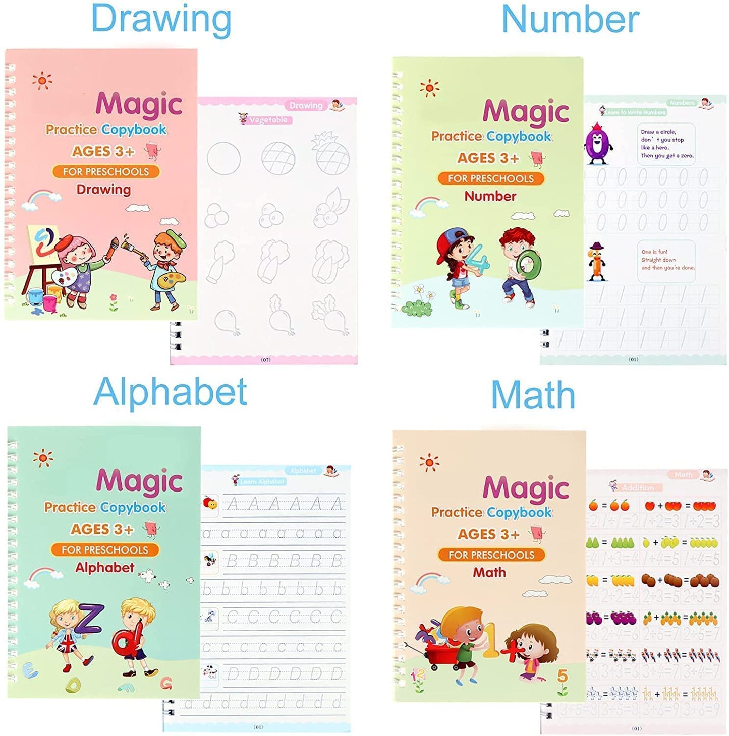 Magic Writing Copybook (Set of 4)